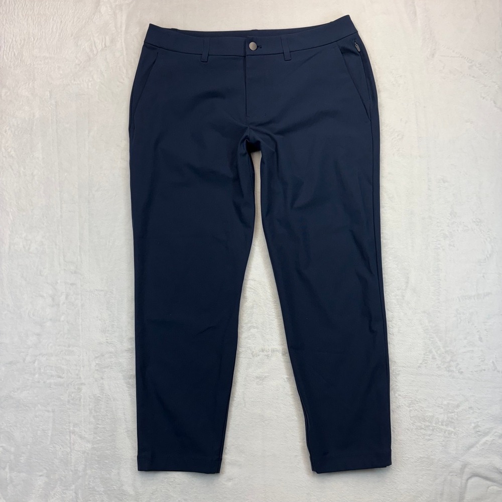 Lululemon Commission Slim-Fit Pant 32 Navy Blue Recycled Polyester LMSAQXS